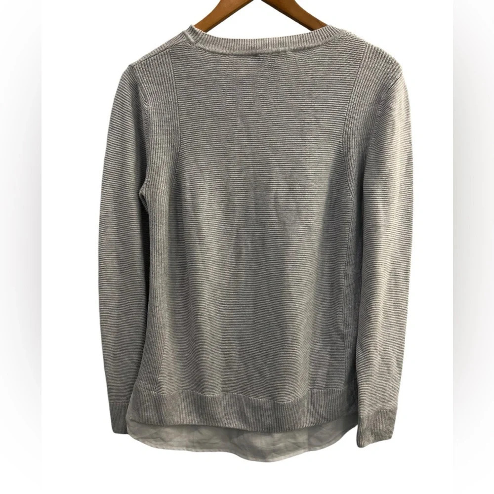 Hilary Radley Size Medium Layered Look Light Gray Sweater Academia Preppy Y2K - Picture 3 of 7